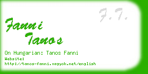 fanni tanos business card